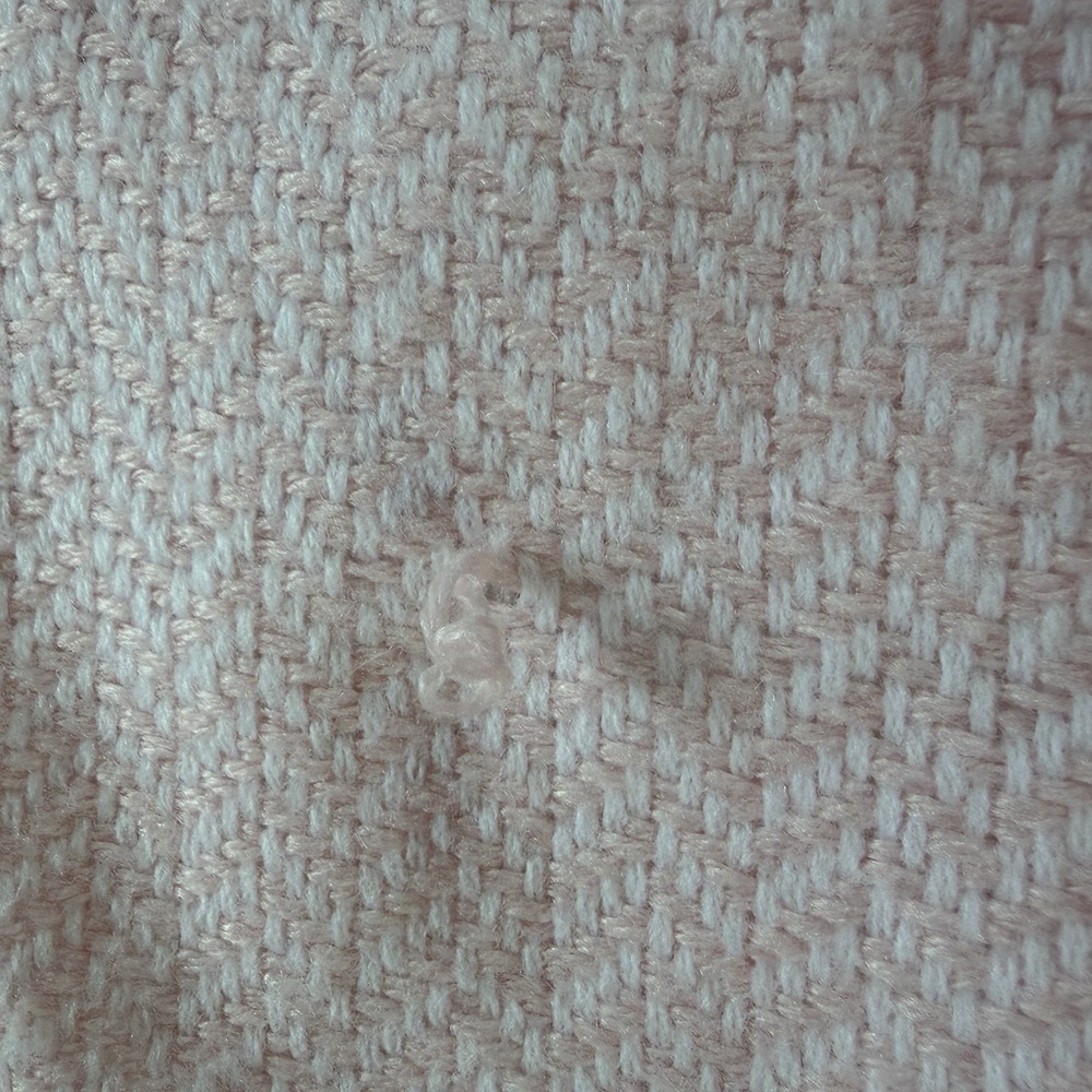 Vintage Feltman Bros Baby Blanket Pink Hand Loomed Soft Fringe Pink White READ - Picture 12 of 16